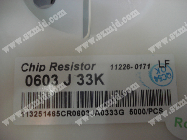 芯片电阻 Chip resistor 0603 J33K